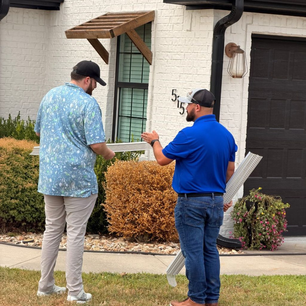Seamless gutter run on a Northwest Arkansas roofline